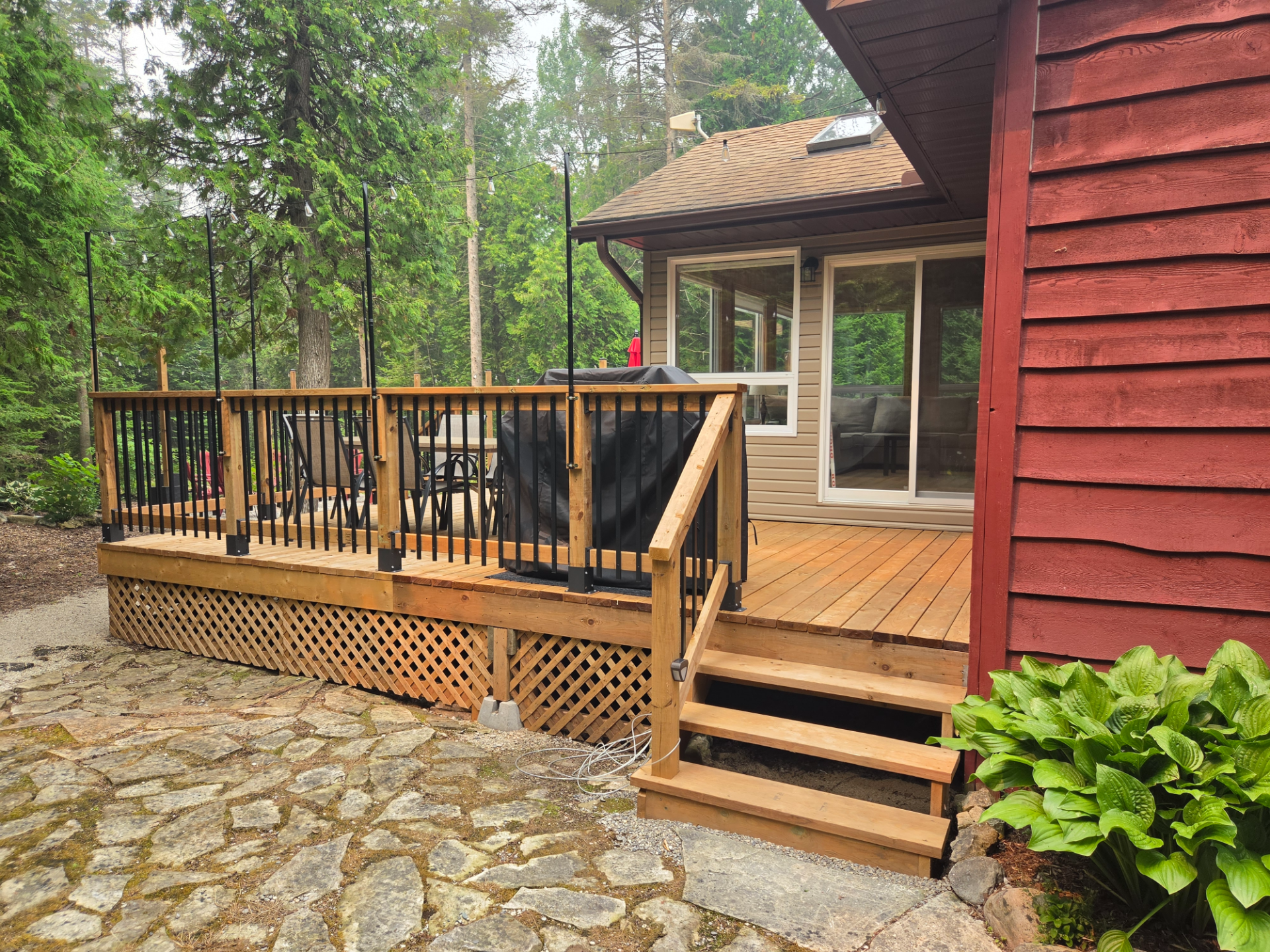 Singing Pines Cottage Deck Stairs Lions Head Ontario